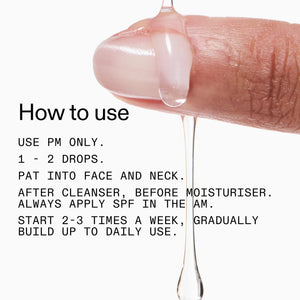 Glycolic Acid Toner usage instructions on a white background