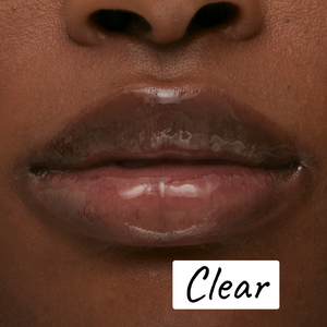 Model wearing Clear Tripeptide Lip