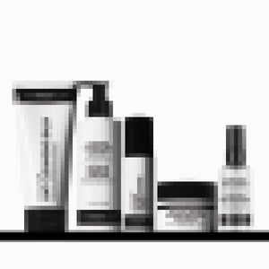 Secret products on a shelf but blurred out