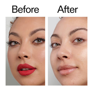 Before and after of using Oat Cleansing Balm