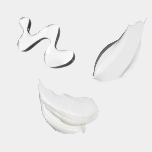 Product swatches on a white background