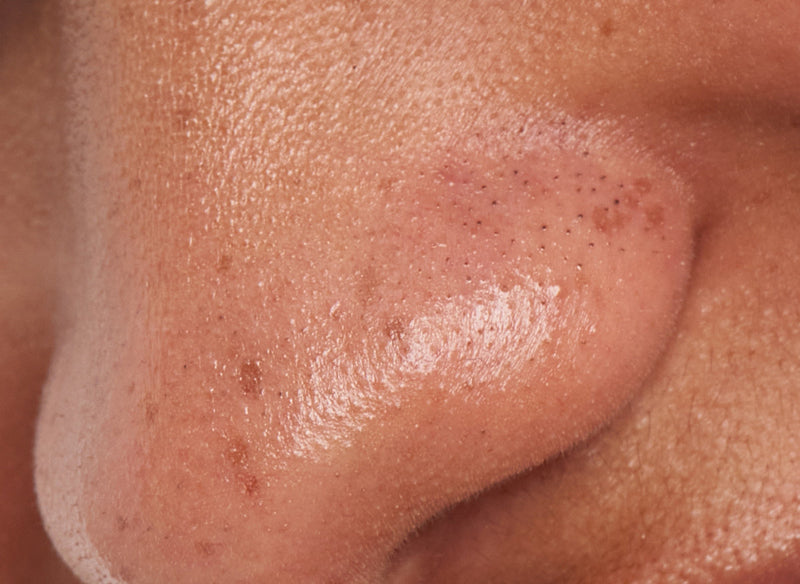 Close up of models nose