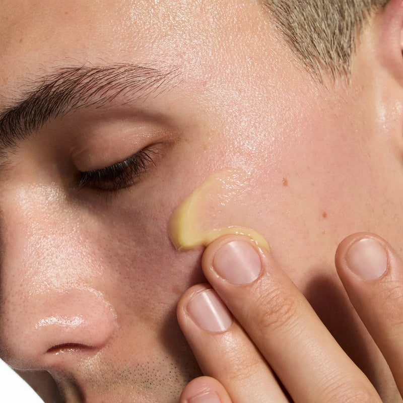 man with exoosme on his face