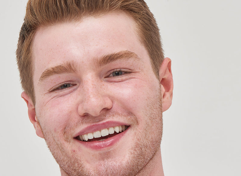 Male model smiling