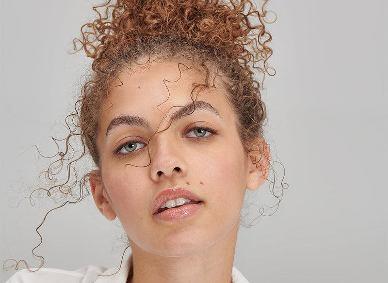 Model with hair in a bun