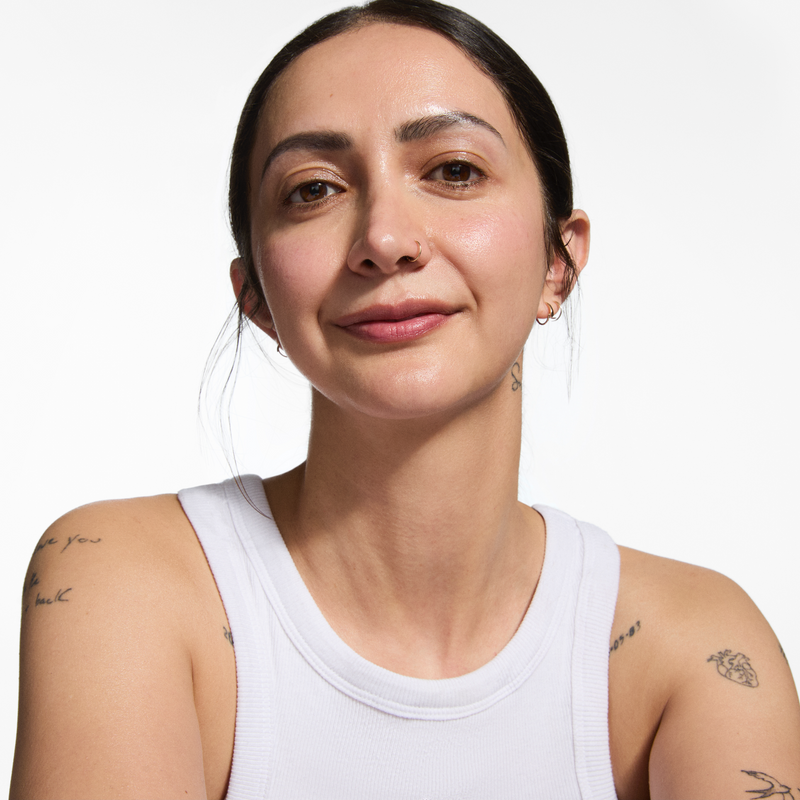woman looking into the camera