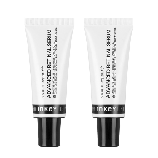 Two tubes of The Inkey List Advanced Retinal Serum on a white background