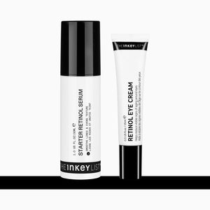 Two skincare products, a serum and an eye cream, from the brand HEINKEY LIST on a white background.