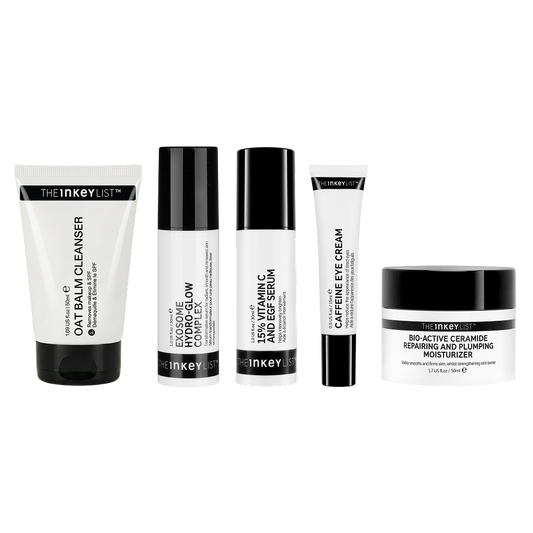 Set of The Inkey List skincare products on a white background
