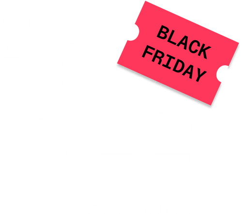 Red ticket with 'BLACK FRIDAY' text on a white background