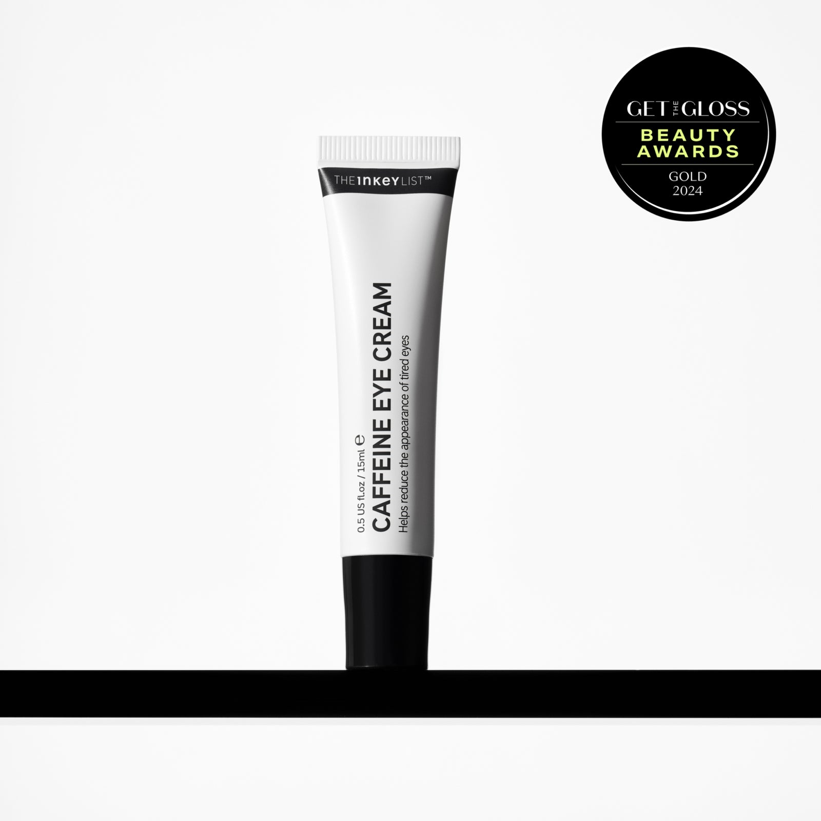 Caffeine Eye Cream hero with award