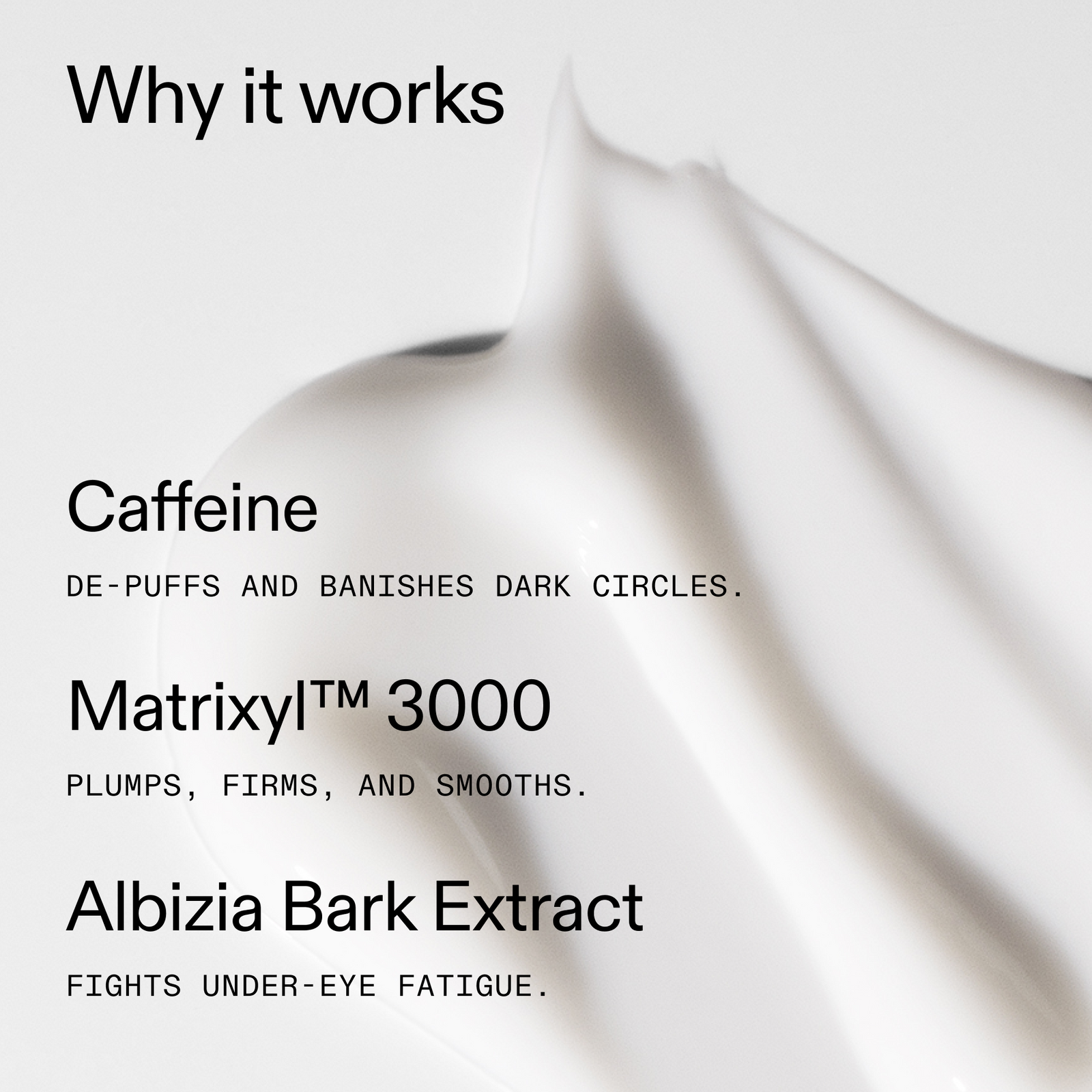 Ingredients in caffeine eye cream