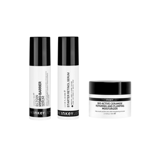 Three skincare products from The Inkey List on a white background