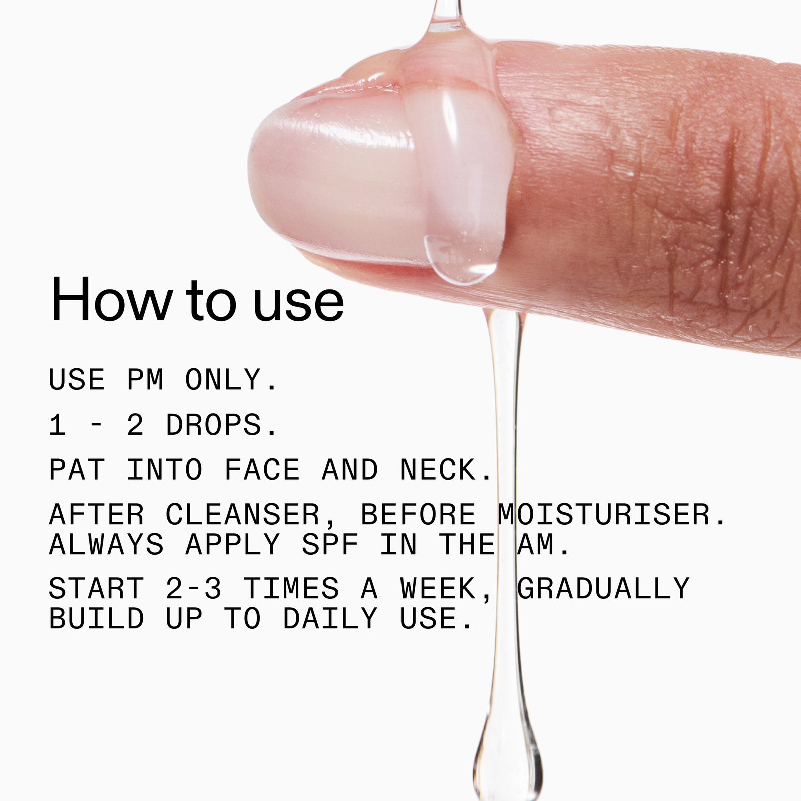 Glycolic Acid Toner usage instructions on a white background
