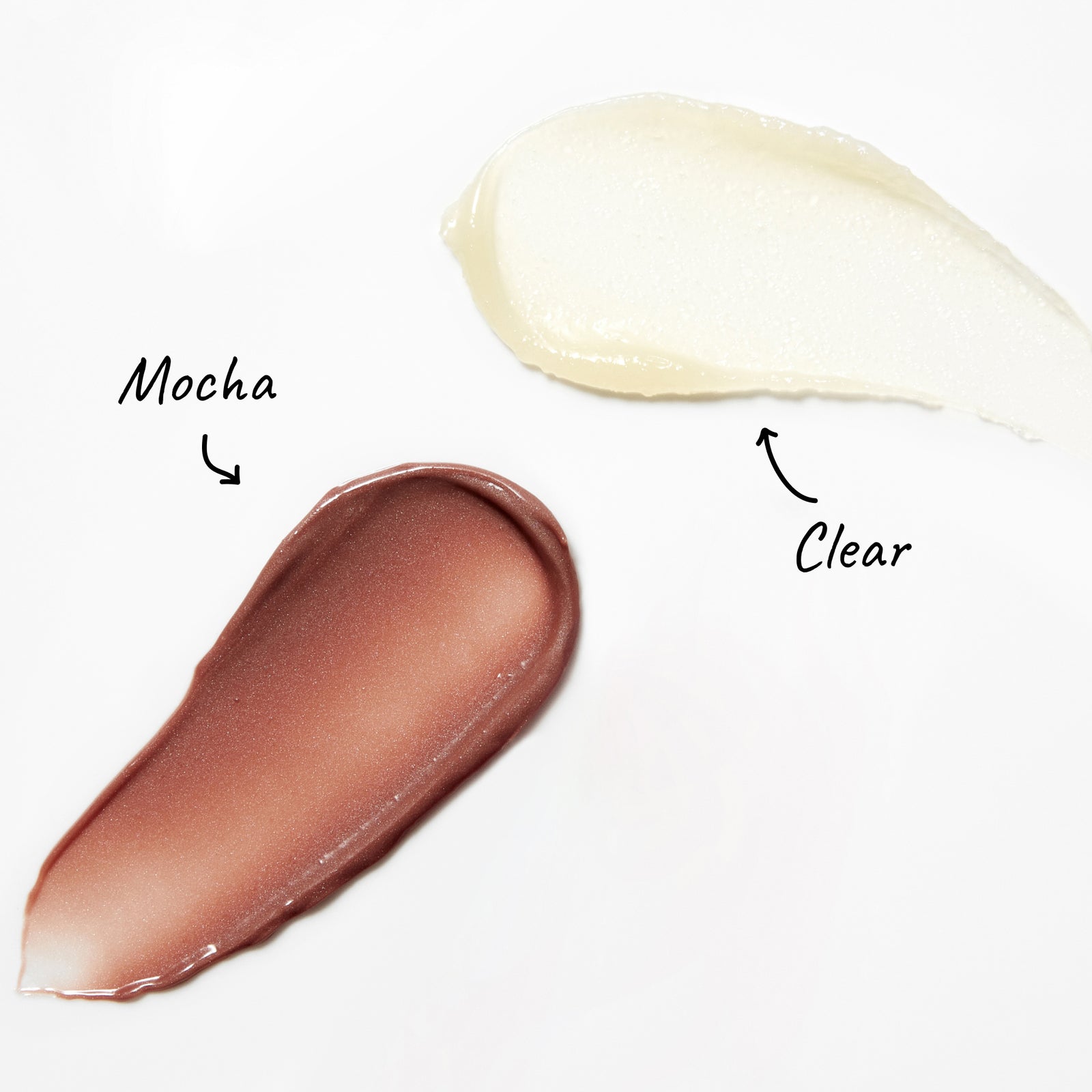 Annotated goops of Mocha and Clear Tripeptide Lip