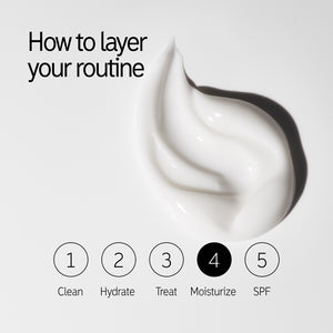 How to layer Omega Water Cream in your routine. Step 4, Moisturize