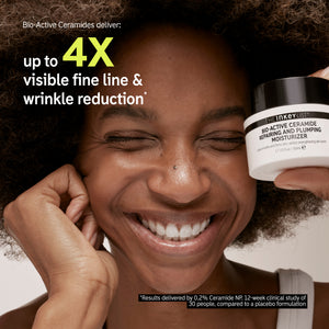 Infographic: up to visable 4x visable fine line and wrinkle reduction