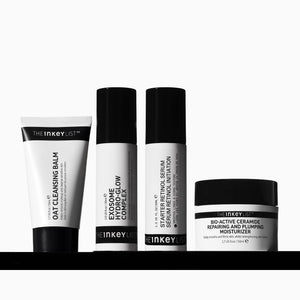 Set of skincare products from The Inkey List on a white background