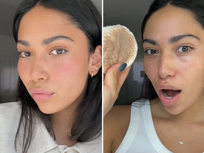 Before & After of using Oat Cleansing Balm