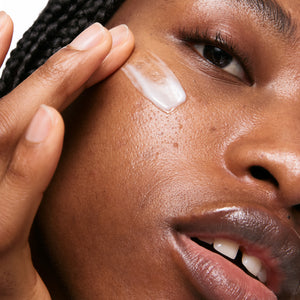 Model with Omega Water Cream on her face