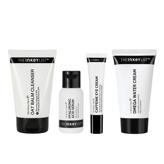 Set of The Inkey List skincare products on a white background