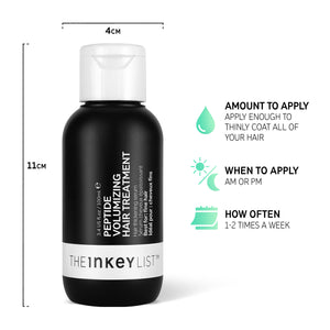 Infographic with amount to apply (apply enough to thinly coat all hair), when to apply (AM or PM) and how often to apply (1-2 times a week)