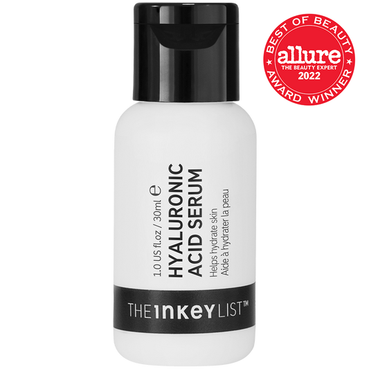 Hyaluronic Acid Serum pack shot with Allure award logo
